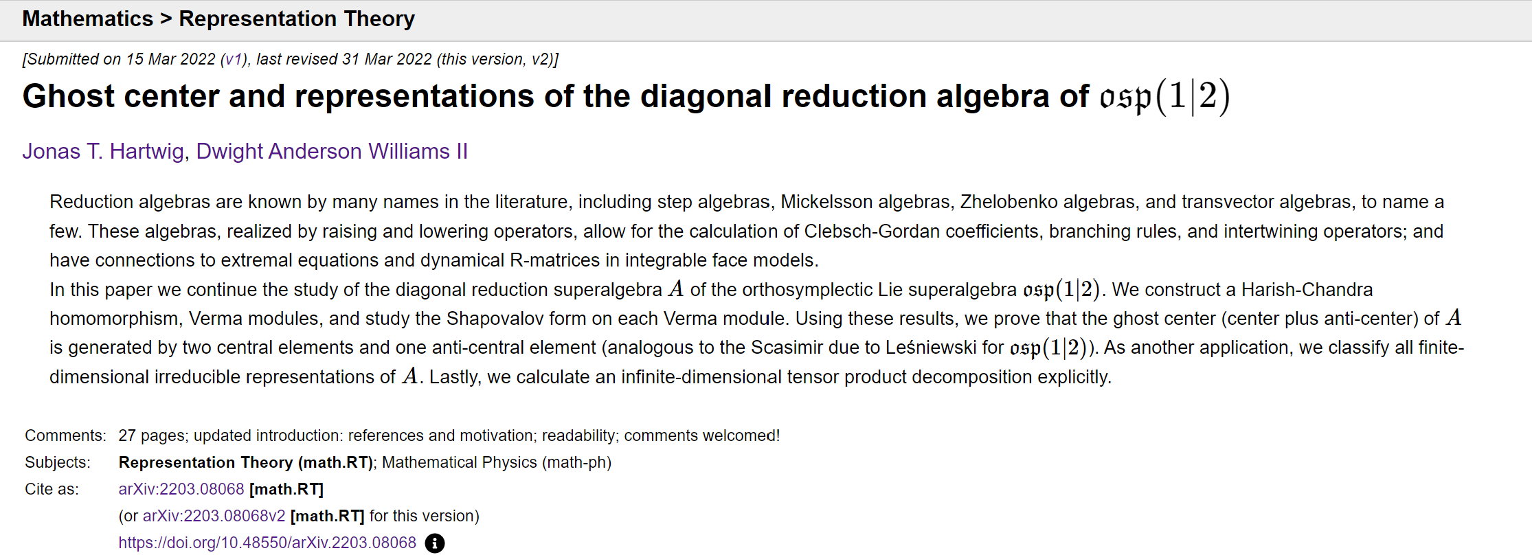 Preprint 2022#1 (#2): Ghost center and representations of the diagonal reduction algebra of osp(1|2)