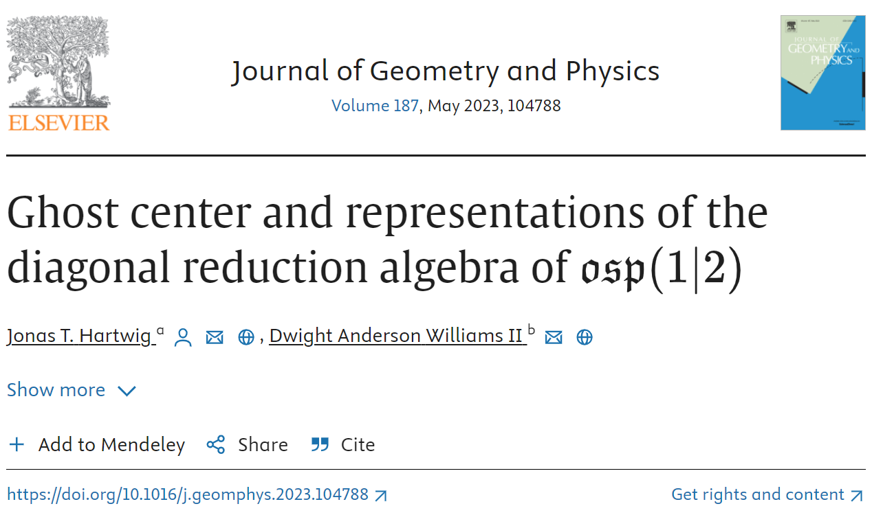 Publication 2023#1 (#2): Ghost center and representations of the diagonal reduction algebra of osp(1|2)